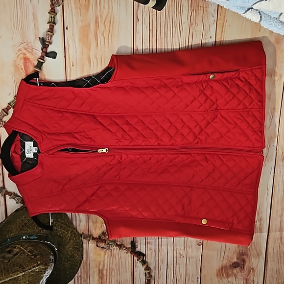 NWOT Never Worn Christmas Red QUILTED, LINED, WARM VEST! SZ LG/XL - Picture 8 of 8